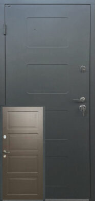 Вхідні двері Портала Метал-МДФ СТРІТ АРТ-1 Metaliс grey ТЕКСТУРА / венге сірий горизонт