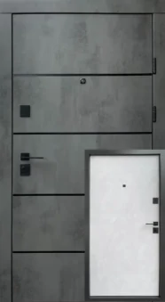 Вхідні двері Qdoors Комбі-Аk/Гладь оксид темний/бетон сніжний