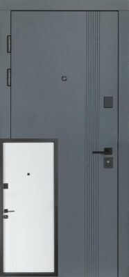 Вхідні двері Булат Цитадель В-434, модель 172 Антрацит/Білий матовий гладкий