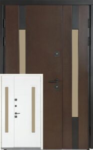 Вхідні двері Булат ТЕРМО HOUSE (1200мм) модель 706/431 Венге темний/Вулична Білий атласний