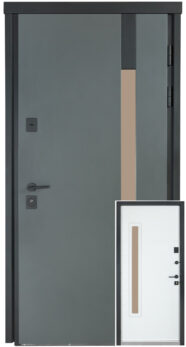 Вхідні двері Булат COTTAGE модель 705/431 Metalic Grey/Вулична Білий атласний