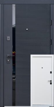 Вхідні двері BEREZ BEREZ LUX Fusion Пастель Софт Блек \ Білий матовий
