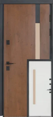 Вхідні двері Булат ТЕРМО HOUSE Модель 705/431 Дуб бронза/Вулична молочний