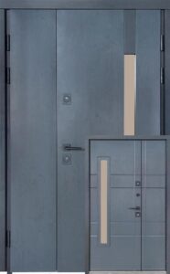 Вхідні двері Булат ТЕРМО HOUSE 1200 Модель 705/431 Темний Антрацит/Вулична Антрацит сірий