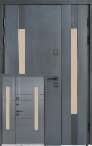 Вхідні двері Булат ТЕРМО HOUSE 1200 Модель 706/431 Темний атнрацит/Вулична Антрацит Сірий