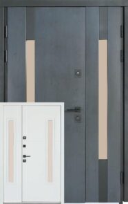Вхідні двері Булат ТЕРМО HOUSE 1200 Модель 706/431 Темний атнрацит/Вулична Білий атласний