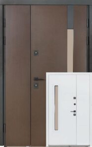 Вхідні двері Булат ТЕРМО HOUSE 1200 Модель 705/431 Венге темний/Вулична Білий атласний