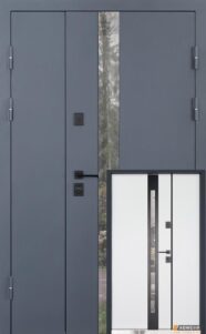 Вхідні двері Abwehr Nordi Glass 1200 фарба RAL 7021T/Vinorit біла