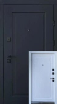 Вхідні двері Страж 4-К Florence чорна структура/біла емаль