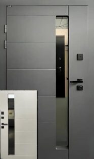 Вхідні двері Портала Quadro Кефалонія-3 RAL 7024/ Біла Шагрень