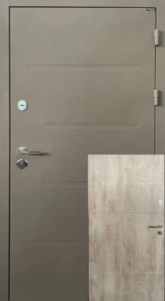 Вхідні двері Портала Метал-МДФ СТРІТ АРТ-4 Vilbrand Brown ТЕКСТУРА/Спил Попелястий