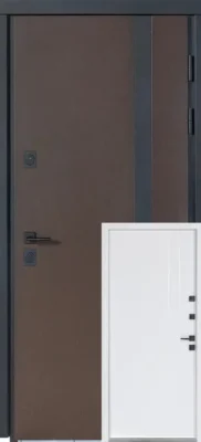 Вхідні двері Булат ТЕРМО HOUSE модель 710/265 Венге темний/ Вулична Атлас білий