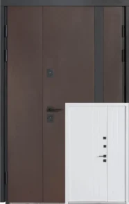 Вхідні двері Булат ТЕРМО HOUSE (1200мм) Модель 710/265 Венге темний/Вулична Білий атласний