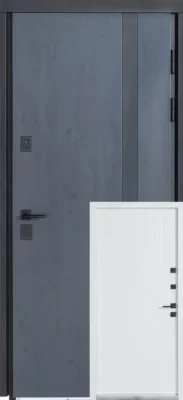 Вхідні двері Булат ТЕРМО HOUSE модель 710/265 Темний Антрацит/ Вулична Білий атласний