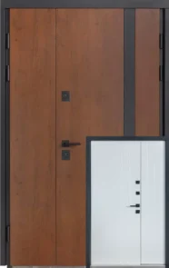 Вхідні двері Булат ТЕРМО HOUSE (1200мм) Модель 710/265 Дуб бронза/Вулична Білий атлас