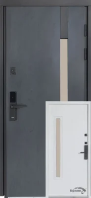 Вхідні двері Булат ТЕРМО HOUSE Електро Модель 705/431 Венге темний/Вулична Білий атлас