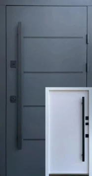 Вхідні двері Qdoors Стріт Горизонталь Антрацит7021/біла шагрень