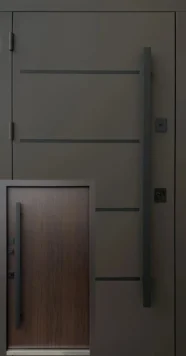 Вхідні двері Qdoors Стріт Горизонт дуб темний пісок 8019/дуб темний