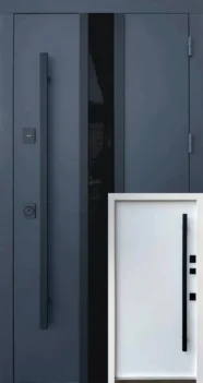 Вхідні двері Qdoors Стріт Флай ручка-рейлінг Антрацит7021/біла шагрень