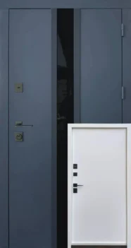 Вхідні двері Qdoors Стріт Флай Антрацит7021/біла шагрень