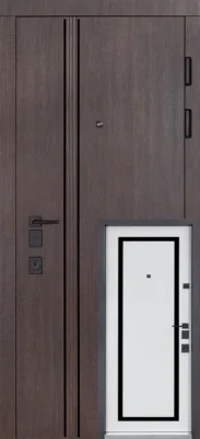 Вхідні двері Булат ТЕРМО EXPERT модель 570/568 Дуб Дорато Темний/Олово супермат