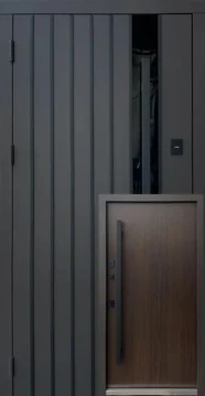 Вхідні двері Qdoors Стріт Арт вулиця RAL 8019/біла шагрень