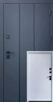 Вхідні двері Qdoors Стріт Лайт Антрацит7021/біла шагрень